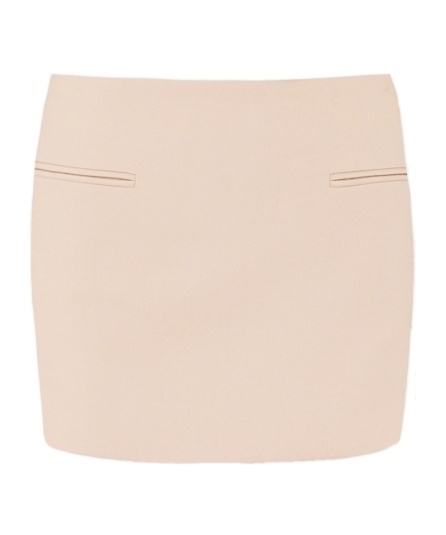 Shop Ferragamo Salvatore Front Welt-pocket Zipped Mini Skirt In Nude