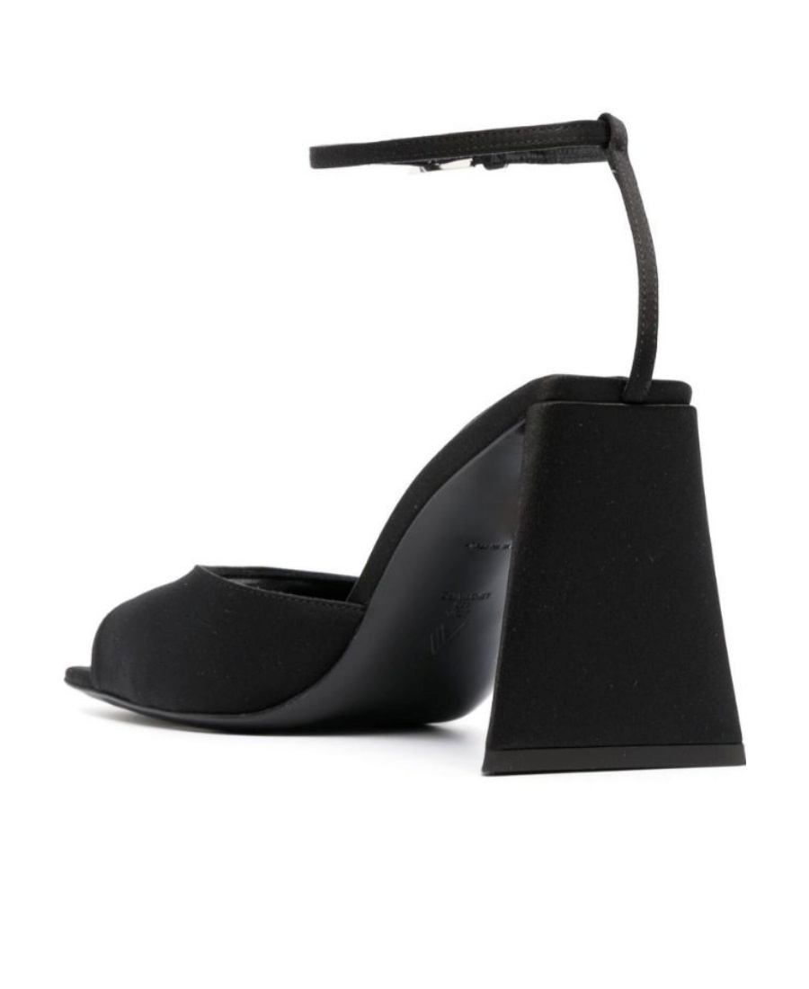Attico The Woman Sandals Black Size 9 Textile Fibers In Black