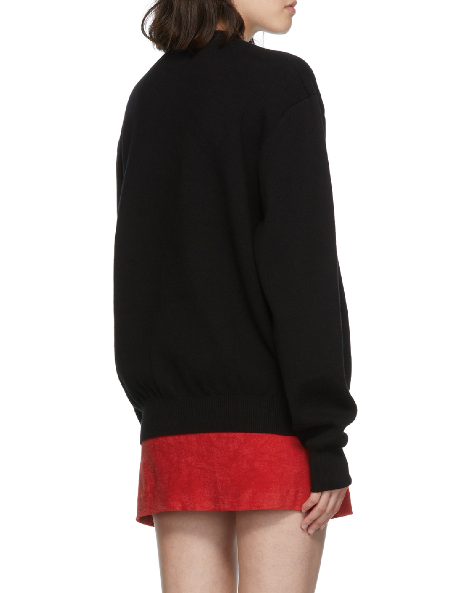 Heron Preston Logo Intarsia Cotton Knit Sweater In Black