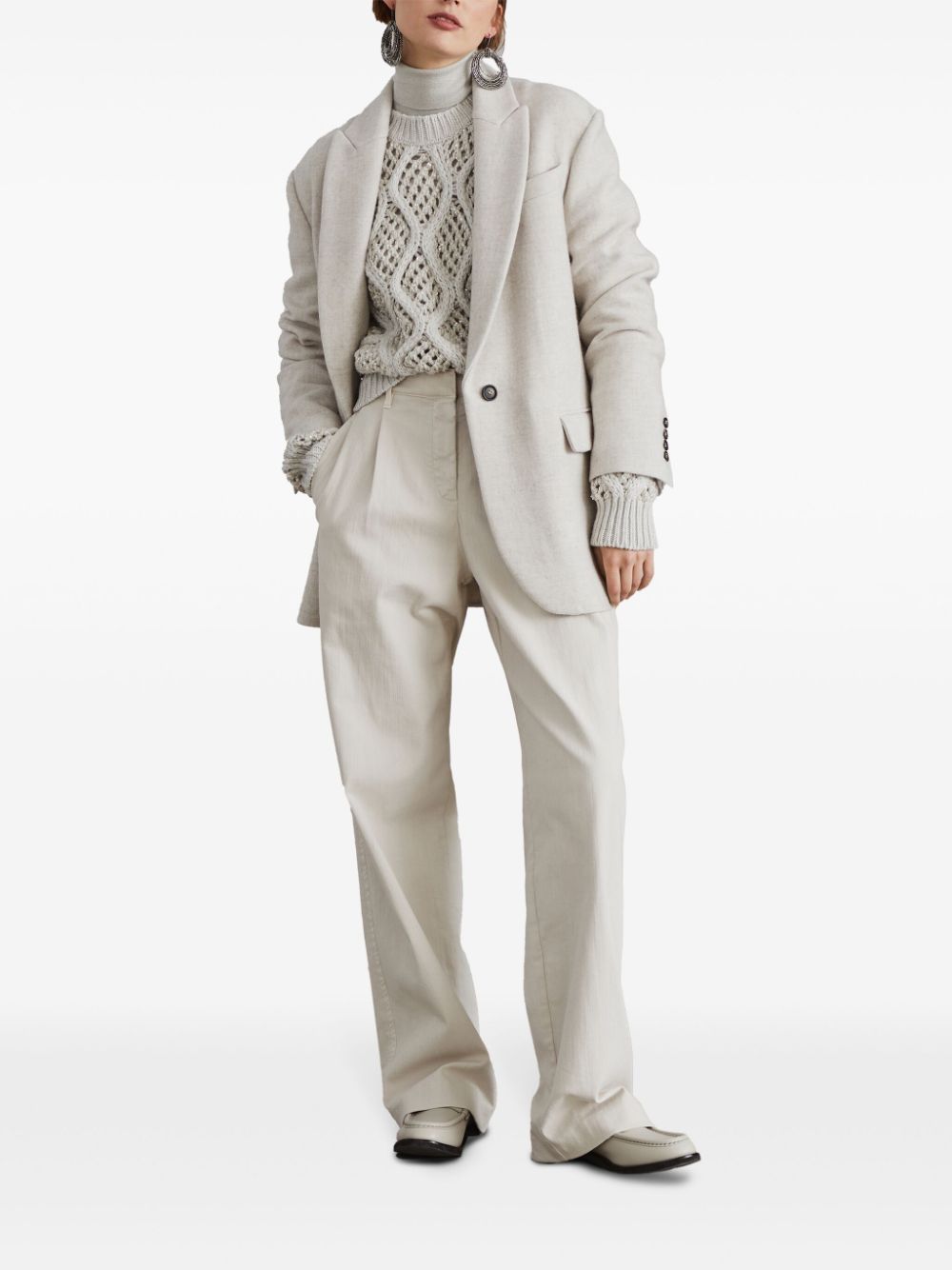 Brunello Cucinelli Wool Blazer In White