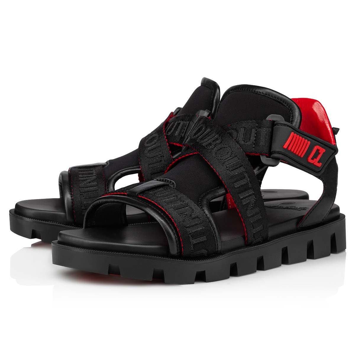 Christian Louboutin Logo Details Sandals In Black