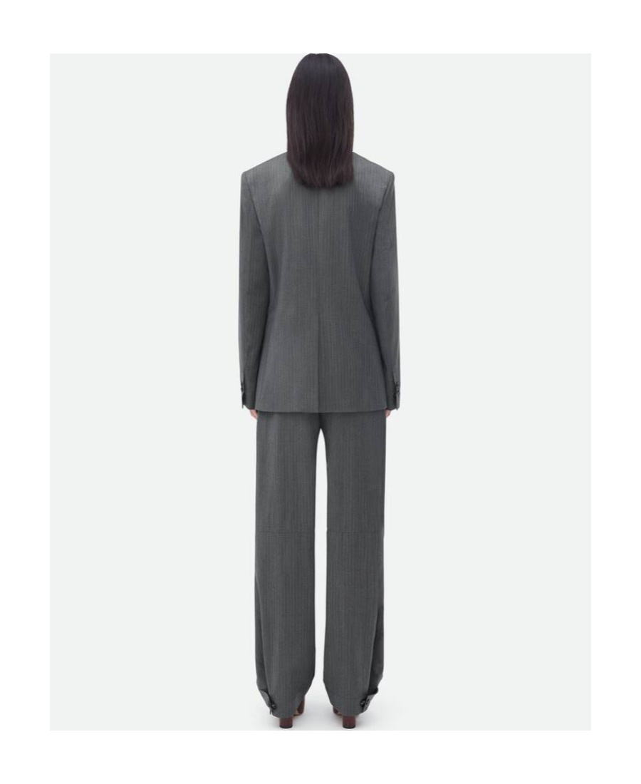 Bottega Veneta Wool Herringbone Casual Jacket In Black