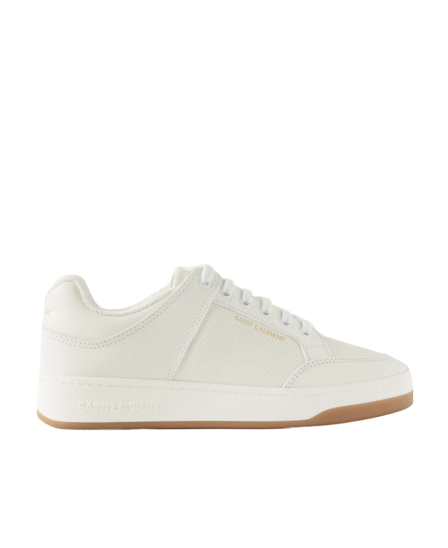 Saint Laurent Leather Sneakers In White