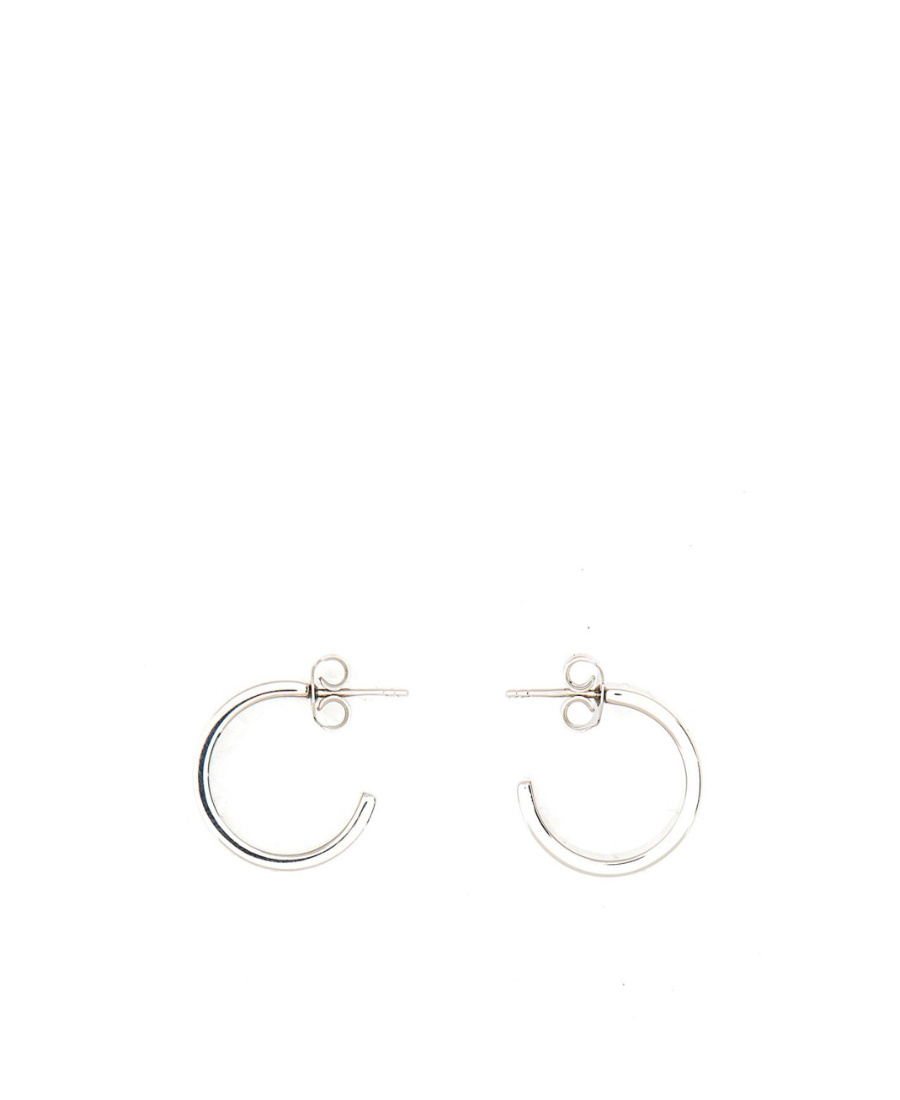 Mm6 Maison Margiela Logo Engraved Hoop Earrings In White