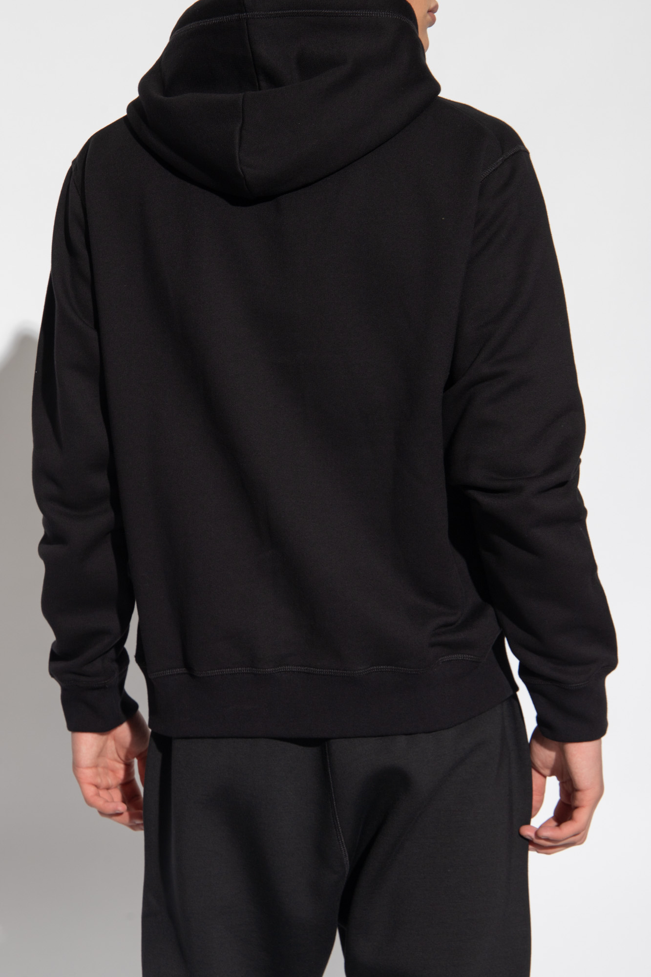Dsquared2 Icon Printed Drawstring Hoodie In Black