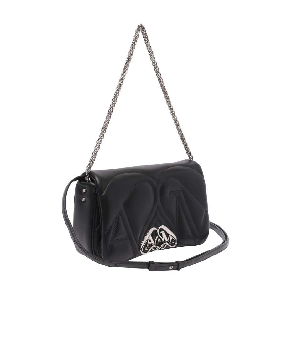 Alexander Mcqueen Small The Seal Shoulder Bag In Black