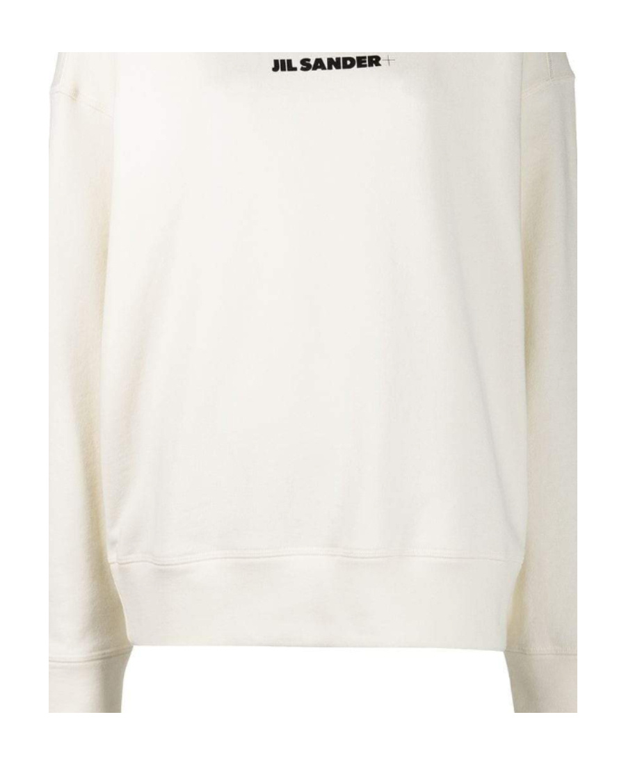 Shop Jil Sander Cropped Logo-print Sweatshirt In White