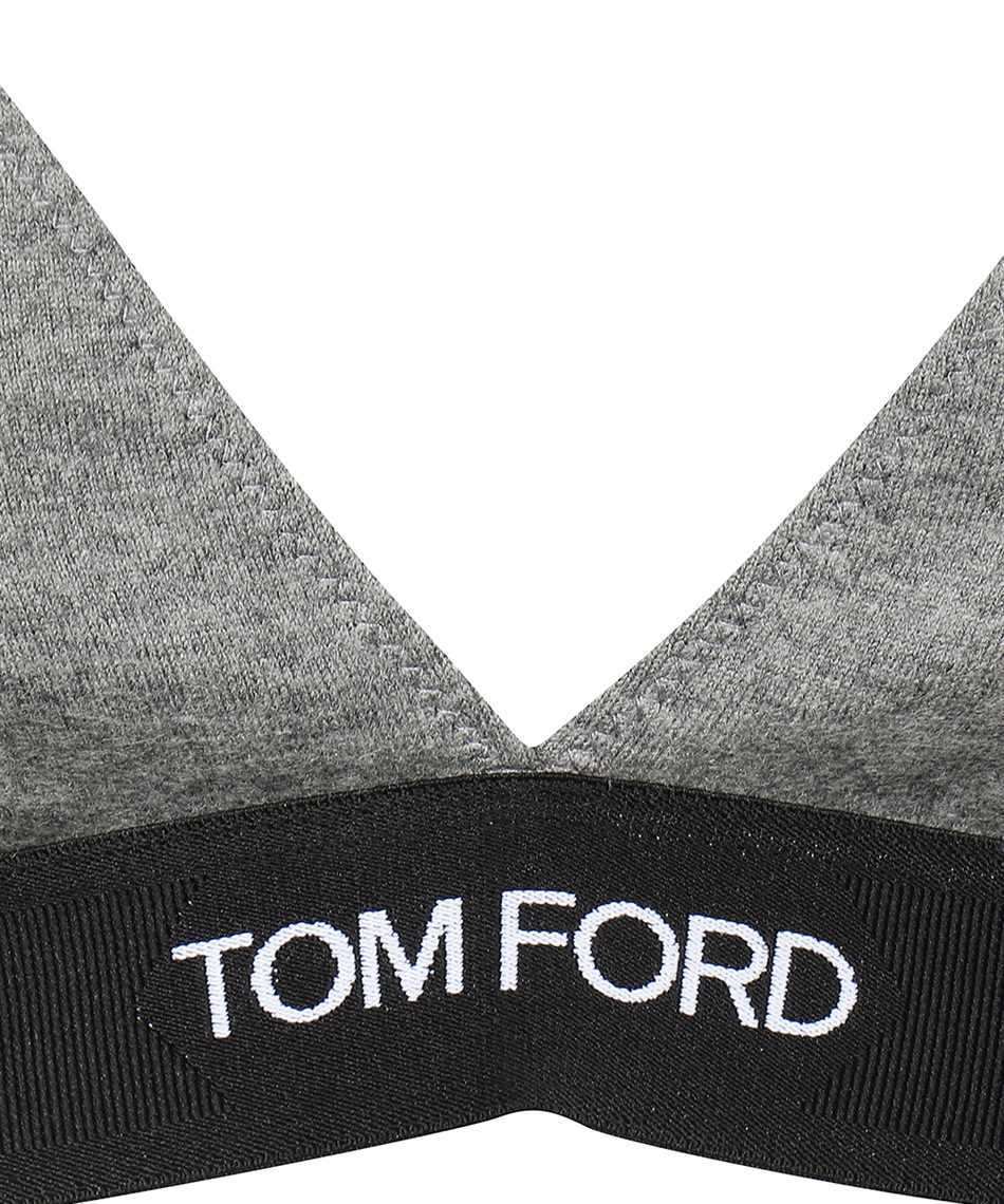 Tom Ford Logo-underband Cashmere Triangle Bra In Gray