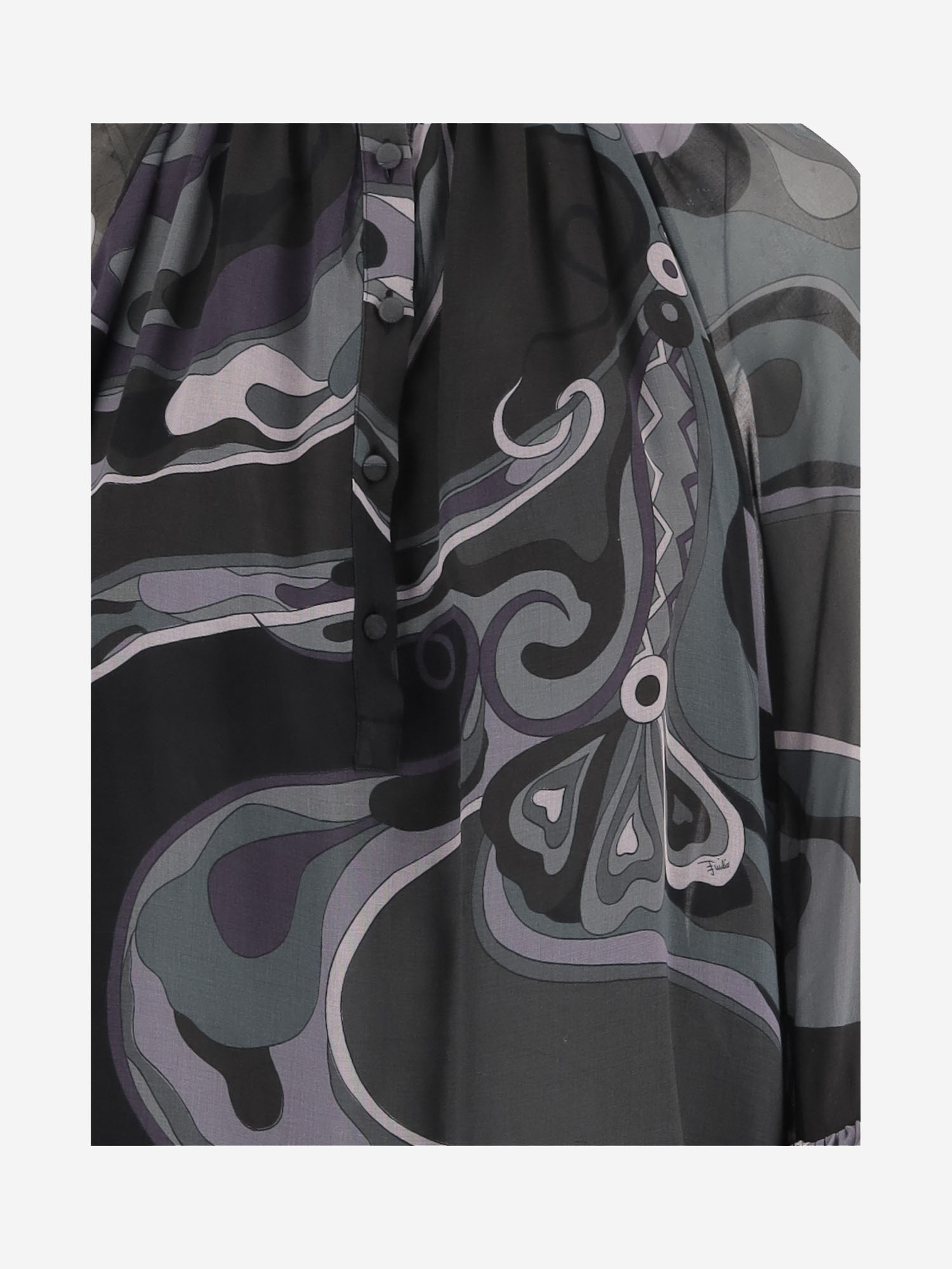 Pucci Abstract-print Ruffled Blouse In Multi