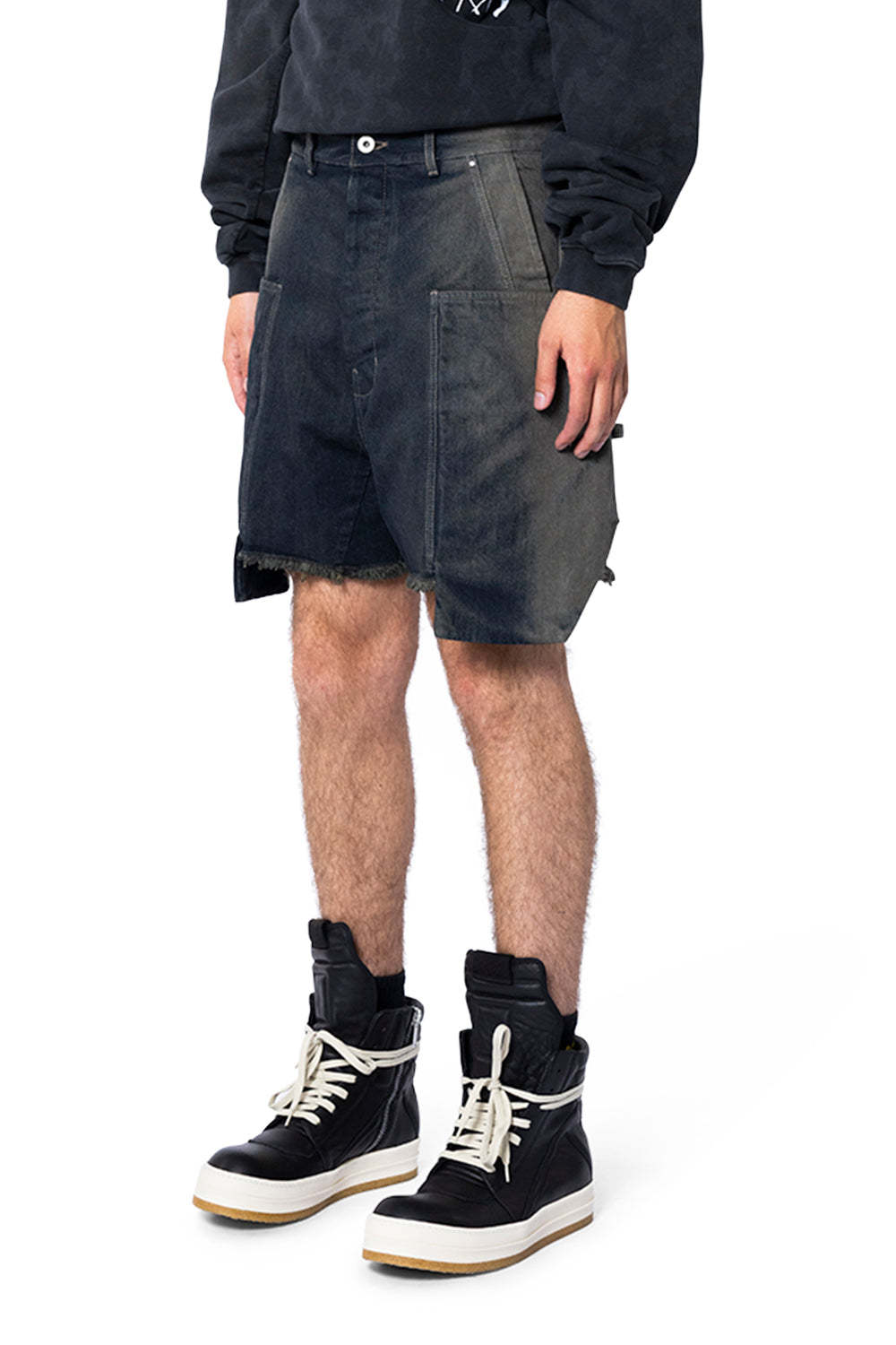 Rick Owens Drkshdw Cargo Shorts In Blue