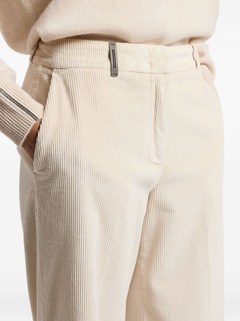 Peserico Corduroy Trousers In Animal Print