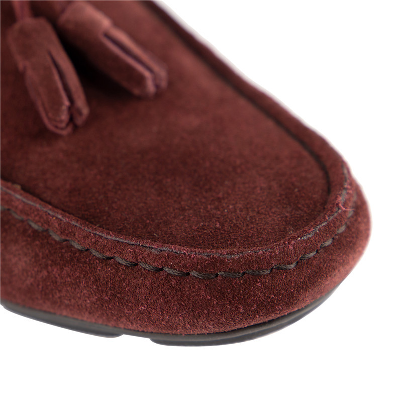 Giorgio Armani Logo Tassel Business Casual Shoes In Red