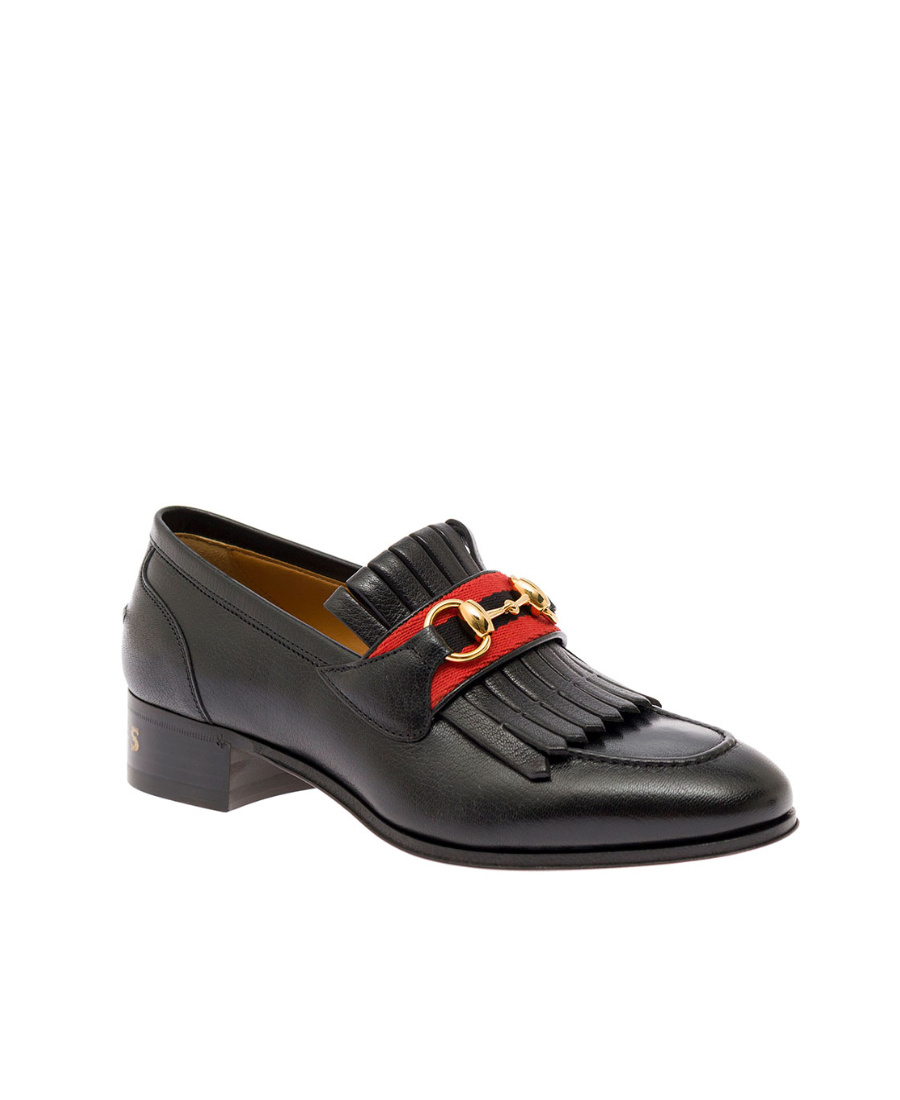 Gucci Horse Bit-detail Leather Loafers In Black