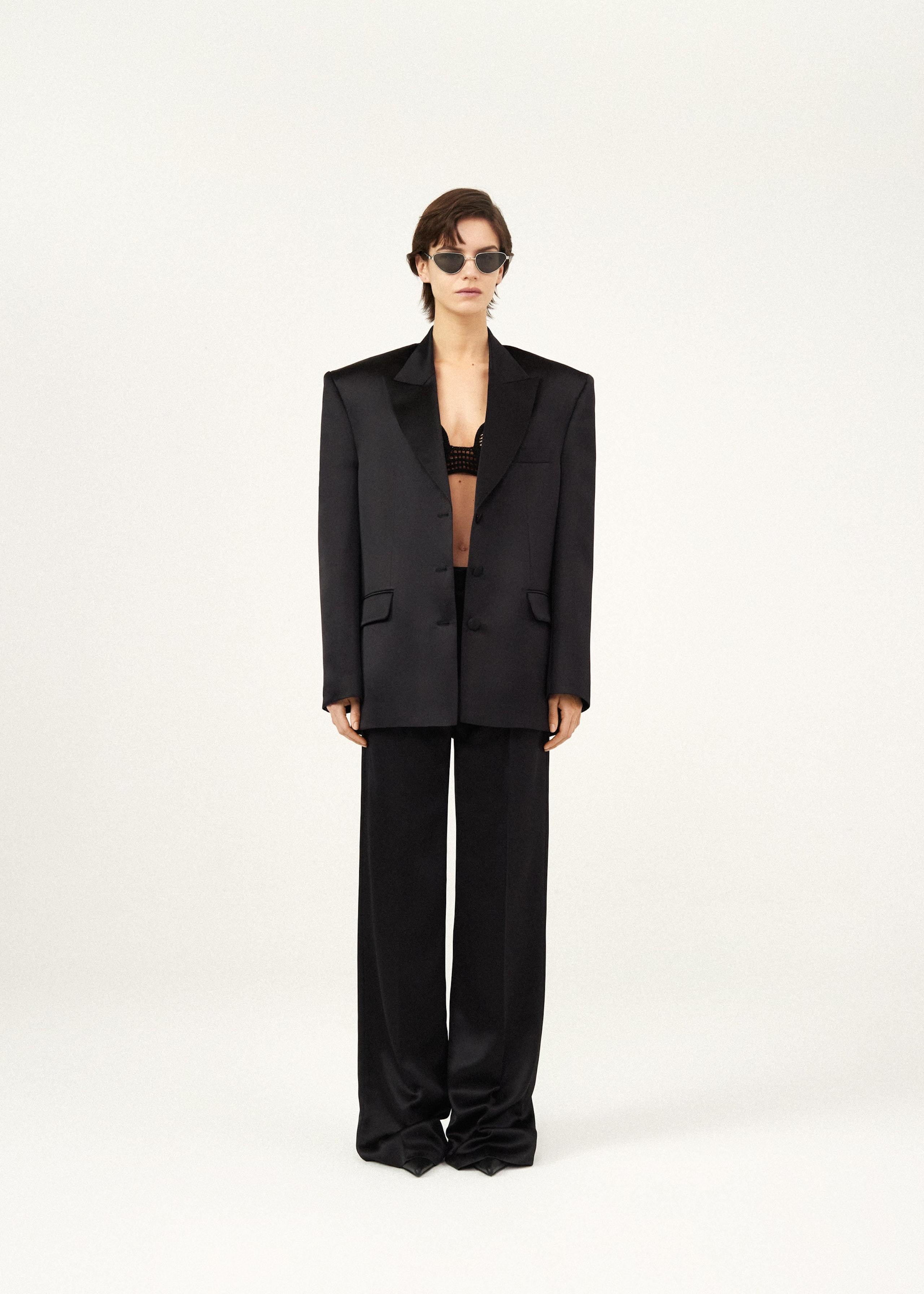 Magda Butrym Long-sleeved Wool Suit Jacket In Black