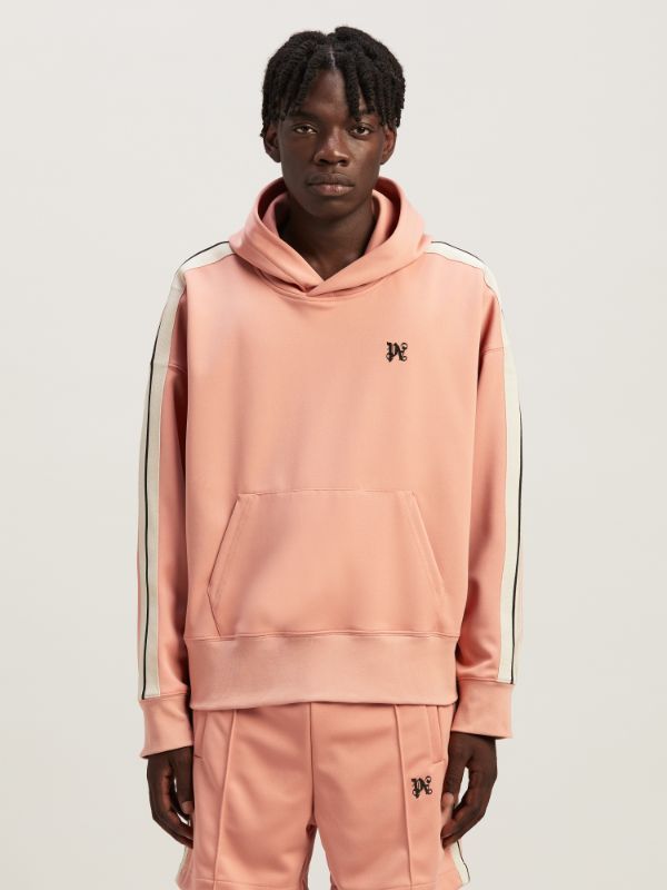 Palm Angels "track Sweatshirt With Contrasting Bands In Pink