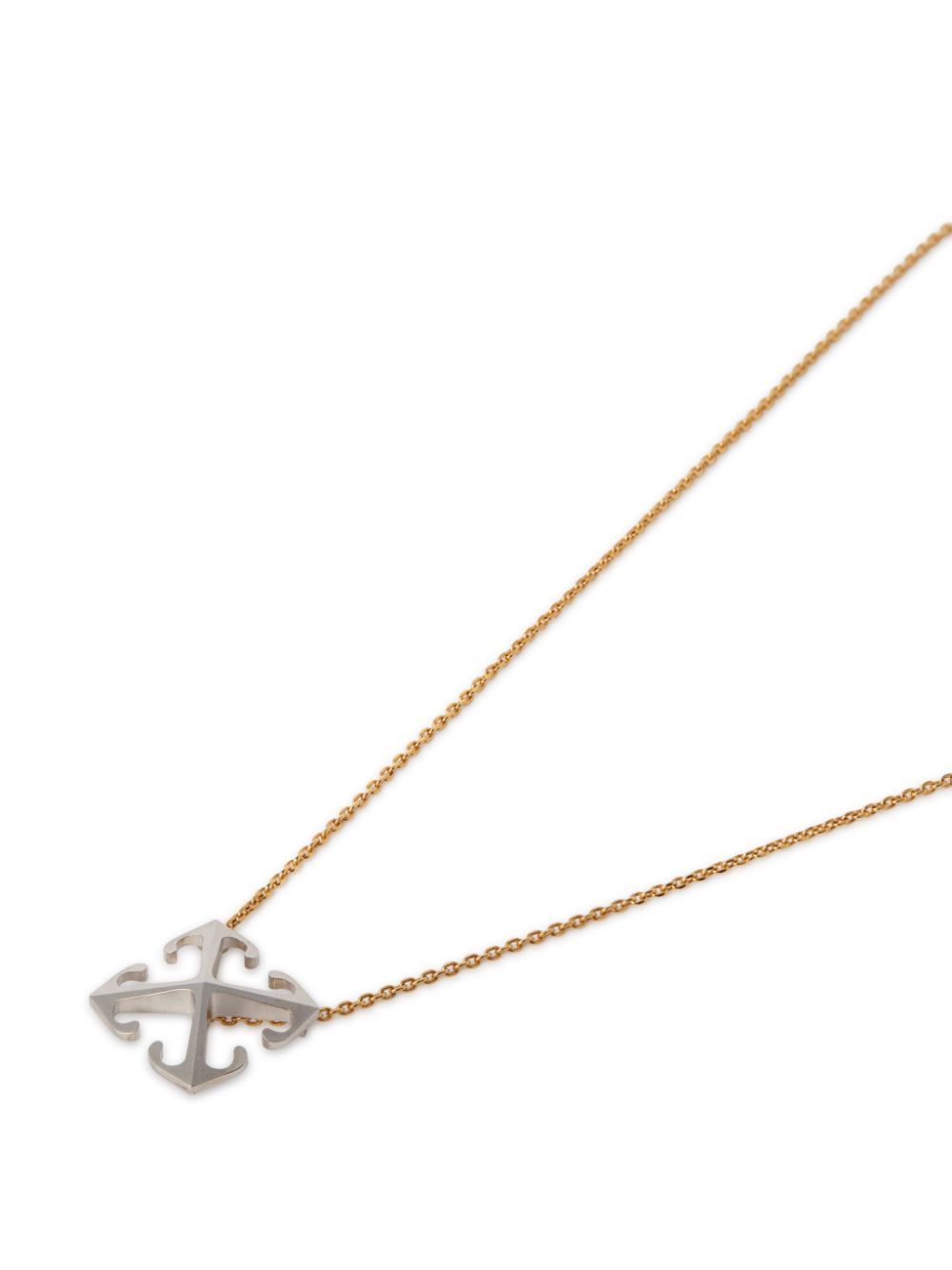 Off-white Arrow Necklace In Yellow