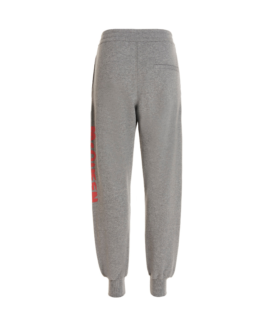 Alexander Mcqueen Logo Print Track Pants In Gray