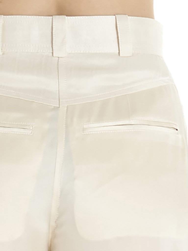 Lanvin Pants In Beige Silk In White
