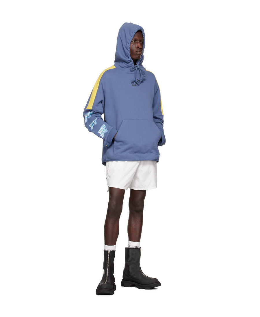We11 Done Purple Cotton Hoodie In Blue