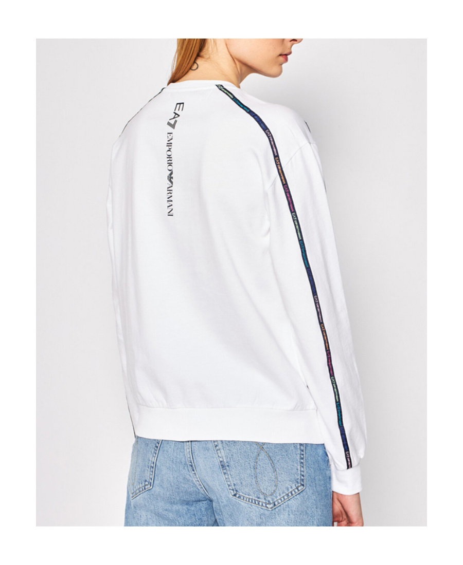 Shop Emporio Armani Logo Round-necked Sweater In White