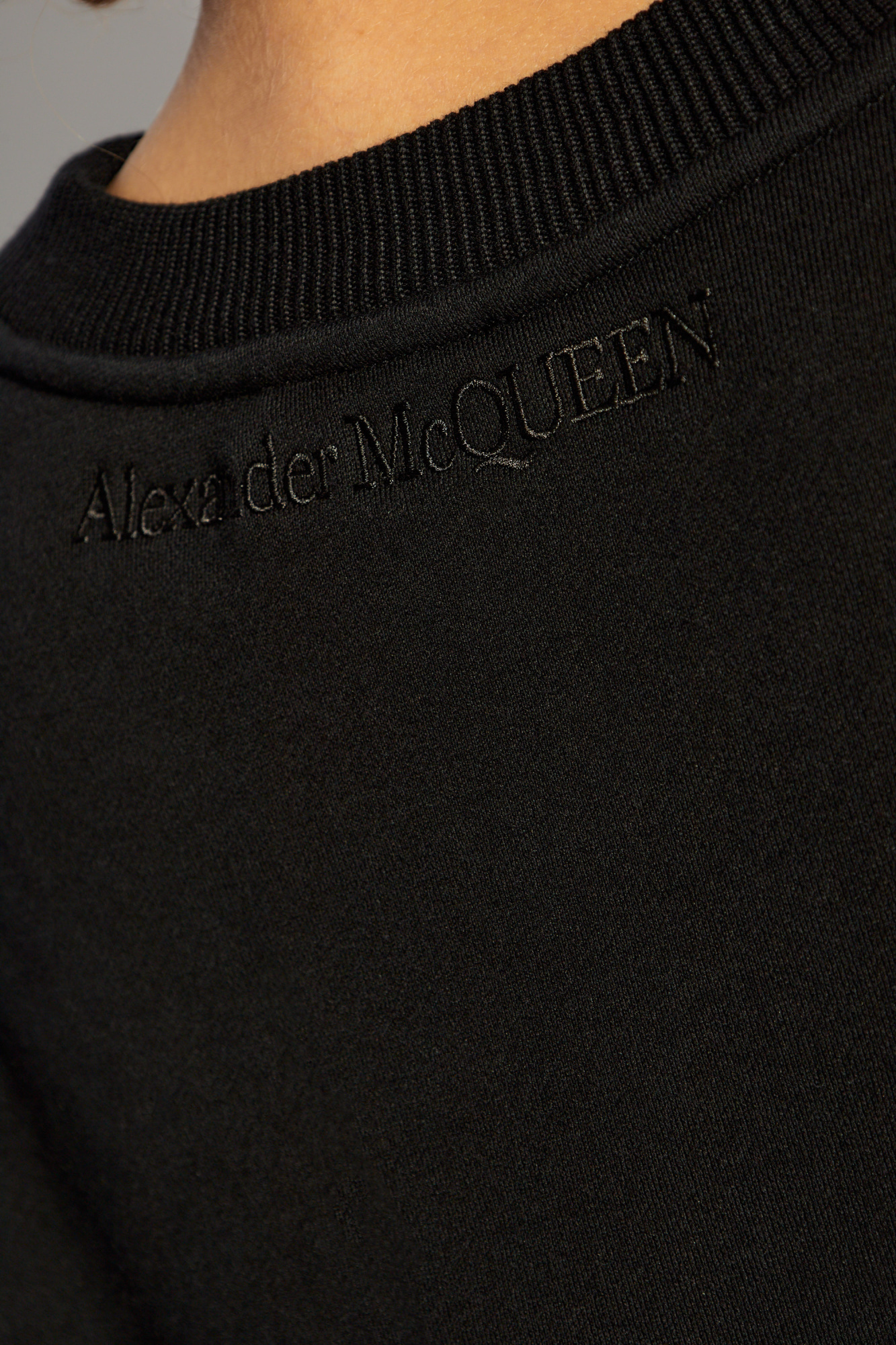 Alexander Mcqueen Woman Black Sweatshirts In Black
