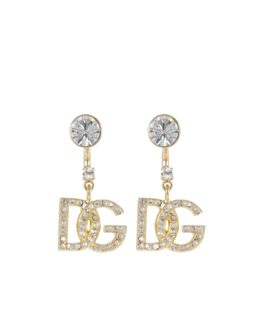 Dolce & Gabbana Dg Logo Earrings With Rhinestones