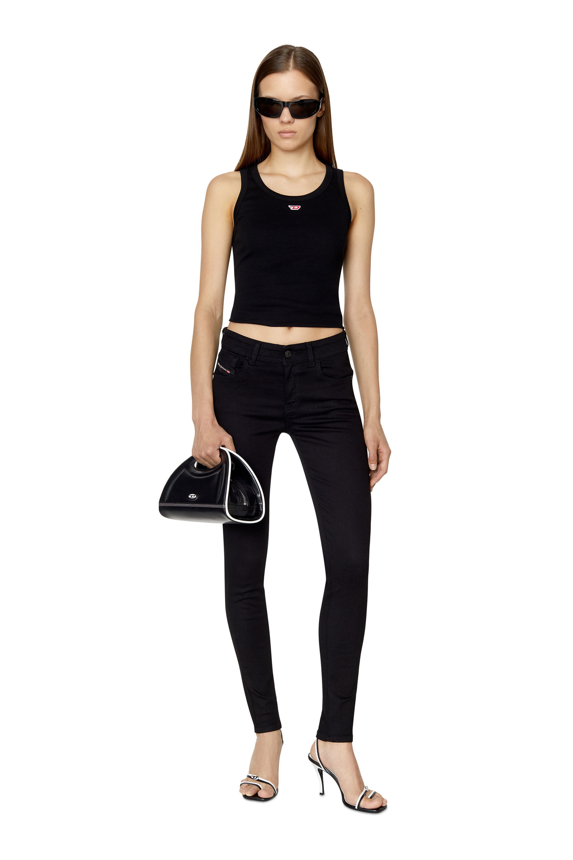 Diesel 1984 Slandy-high 069ef Skinny Jeans In Black