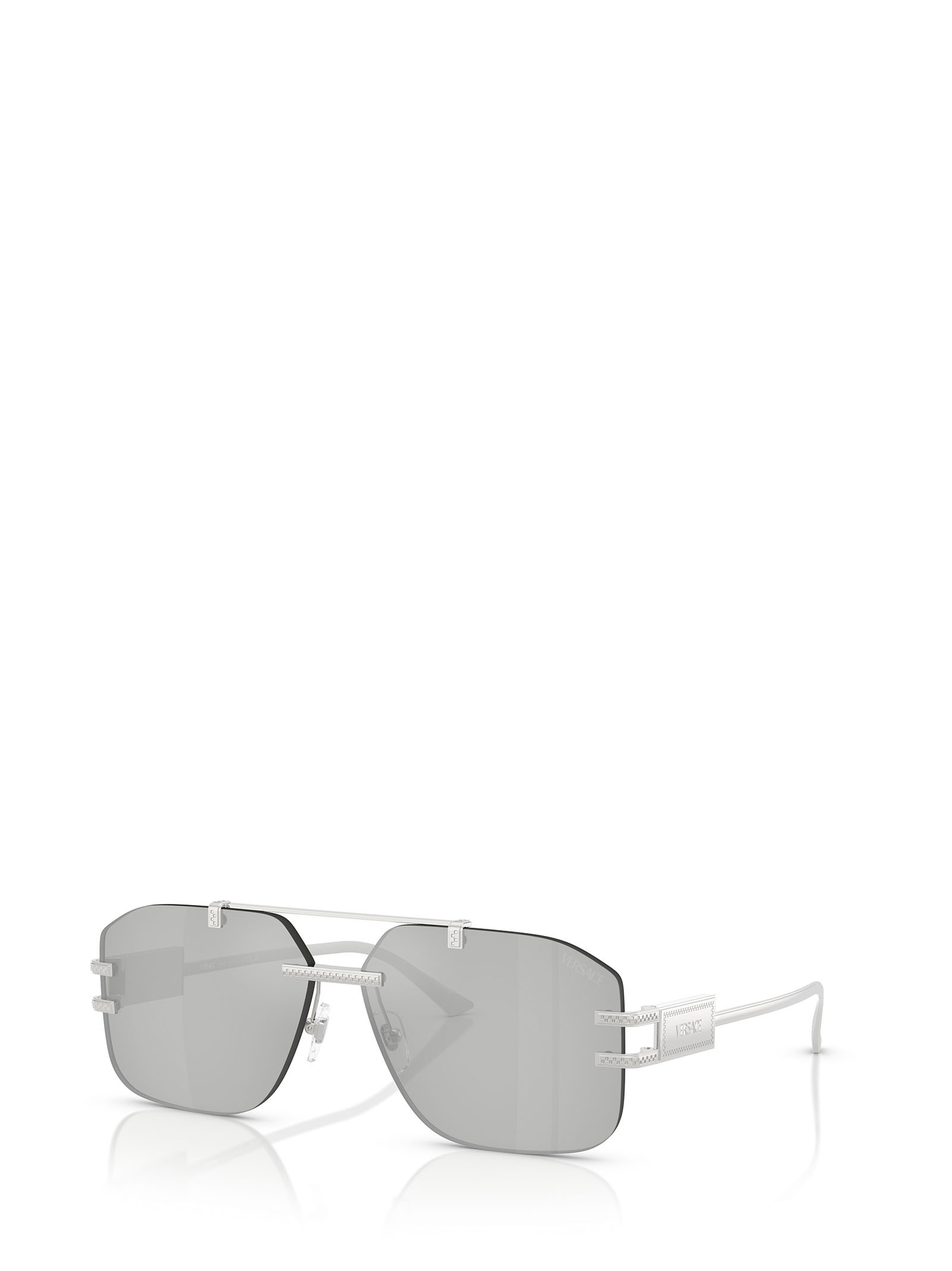 Versace 60mm Rectangular Sunglasses In Gray