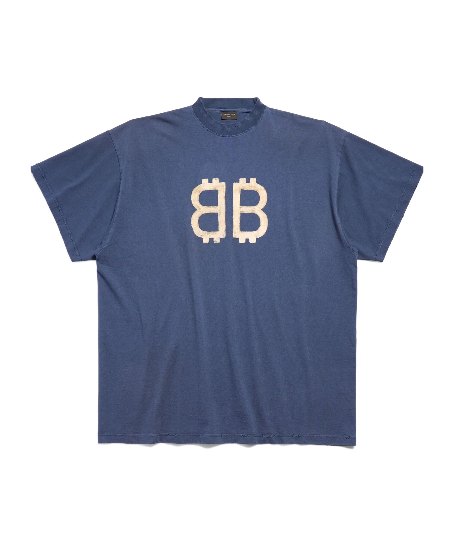 Shop Balenciaga Crypto T-shirt Oversized In Blue