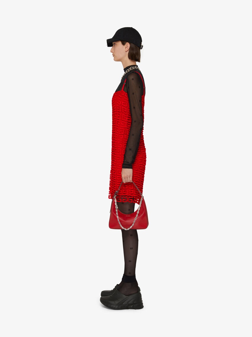 Givenchy 4g Embroidered Mini Shift Dress In Red