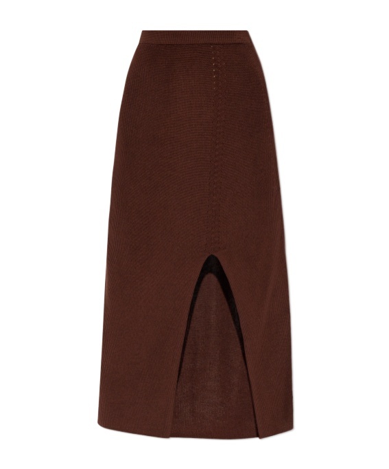 Shop Aeron Delos Knitted Maxi Skirt In Brown