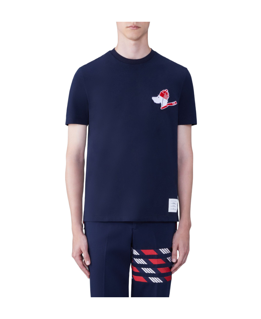 Thom Browne Hector-patch Short-sleeve T-shirt In Black