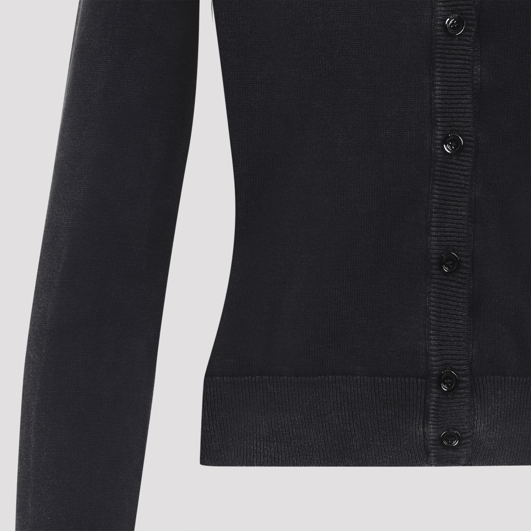 Diesel Fitted Button-up Sweater With Ribbed Detailing In Black