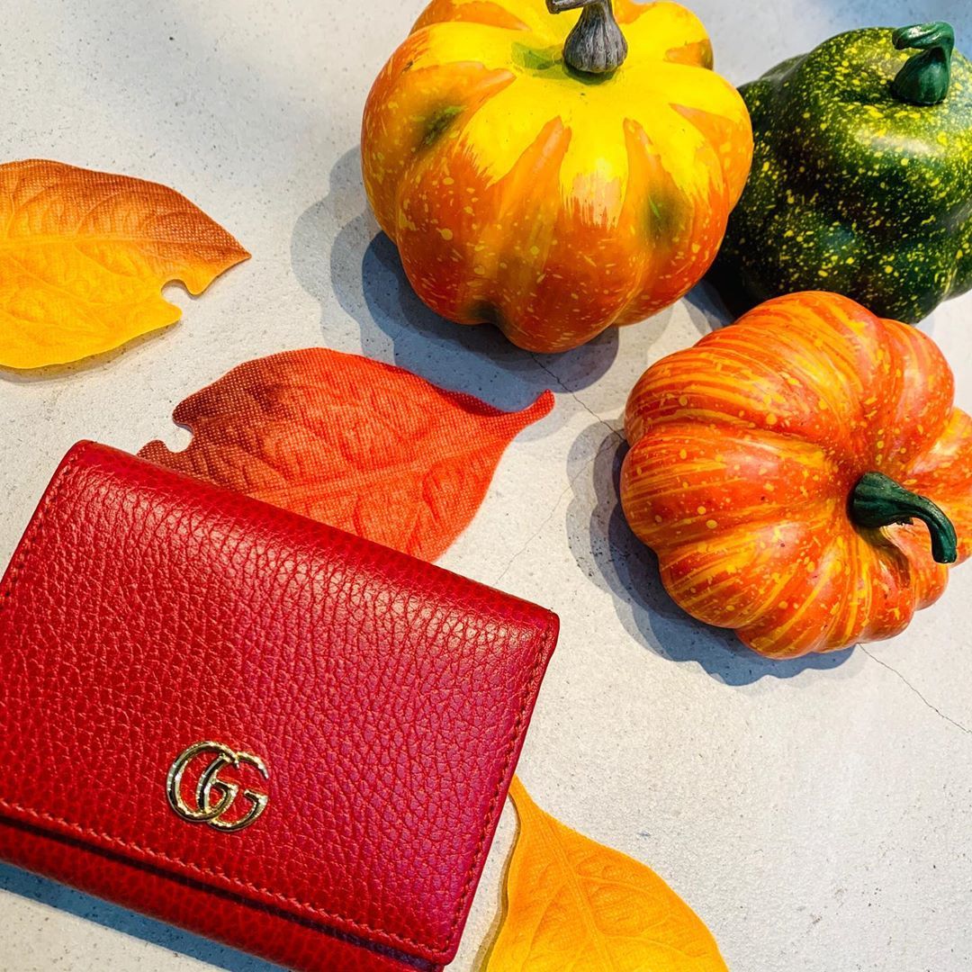 Gucci Leather Card Case In Red