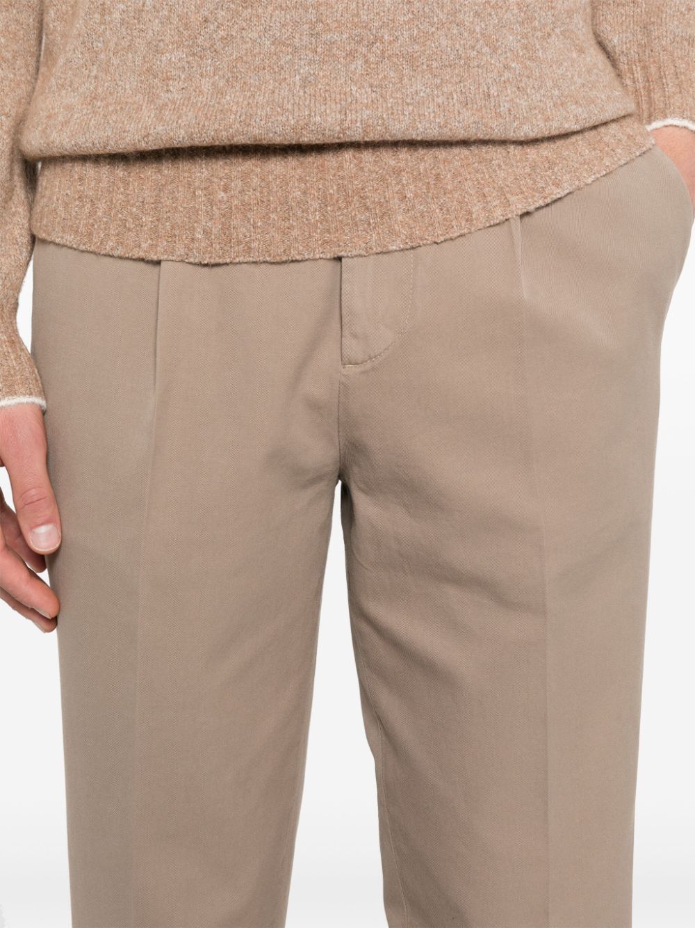Brunello Cucinelli Chino Trousers In Cotton Twill Weave In Nude