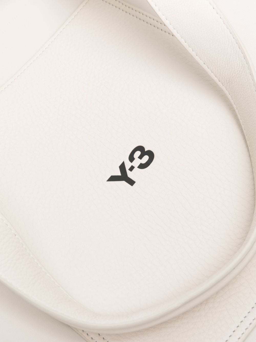 Y-3 Lux Logo Printed Large Tote Bag In White