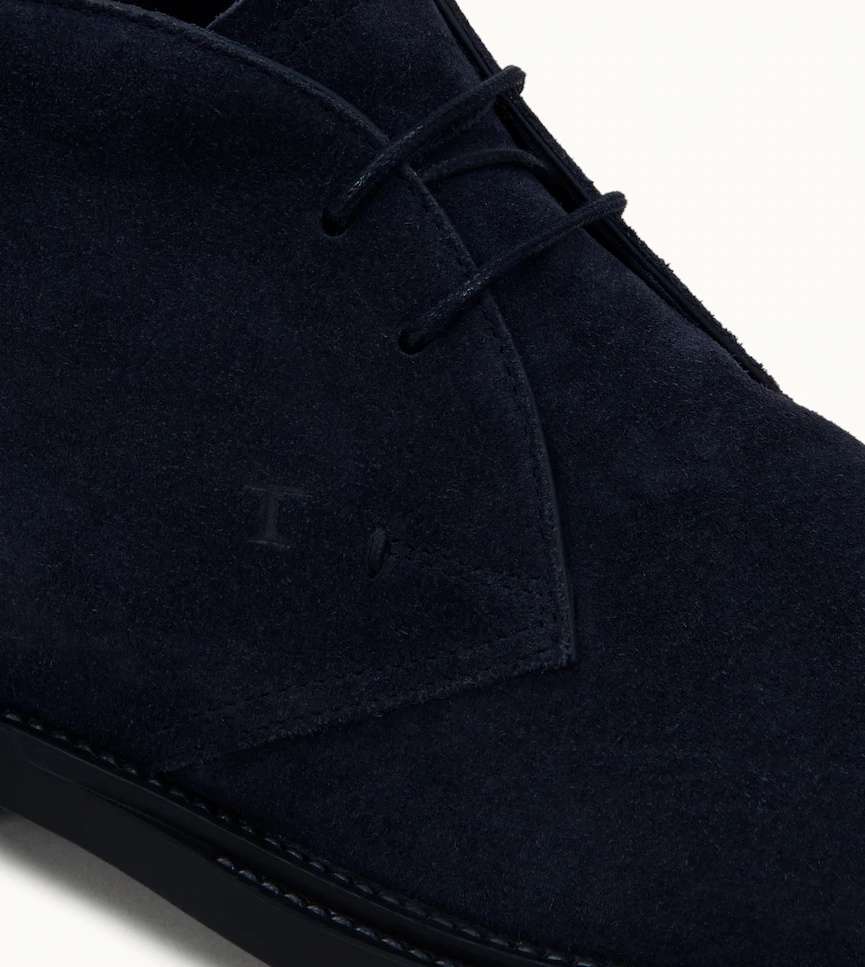 Tod's Short Ankle Suede Desert Boots In Black