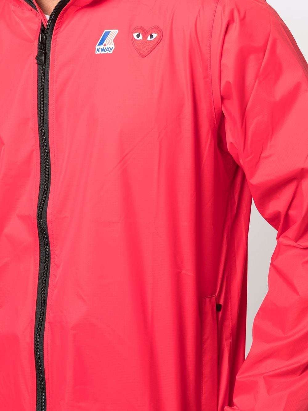 Comme Des Garçons Play Comme Des Garcons Play K-way Hoodie Full Zip In Red