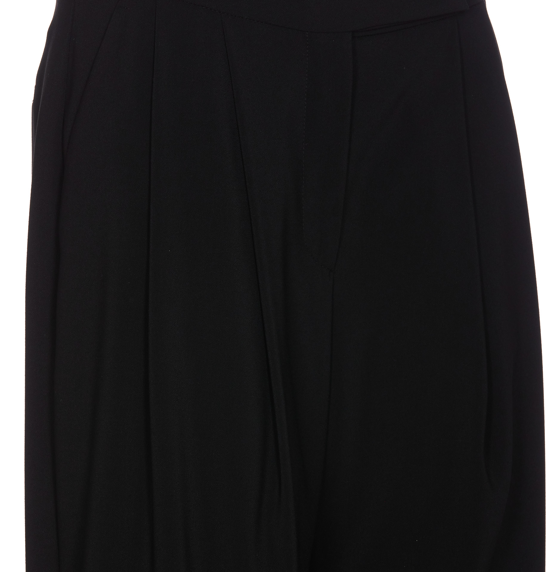 Pinko High-waisted Crepe Trousers In Black