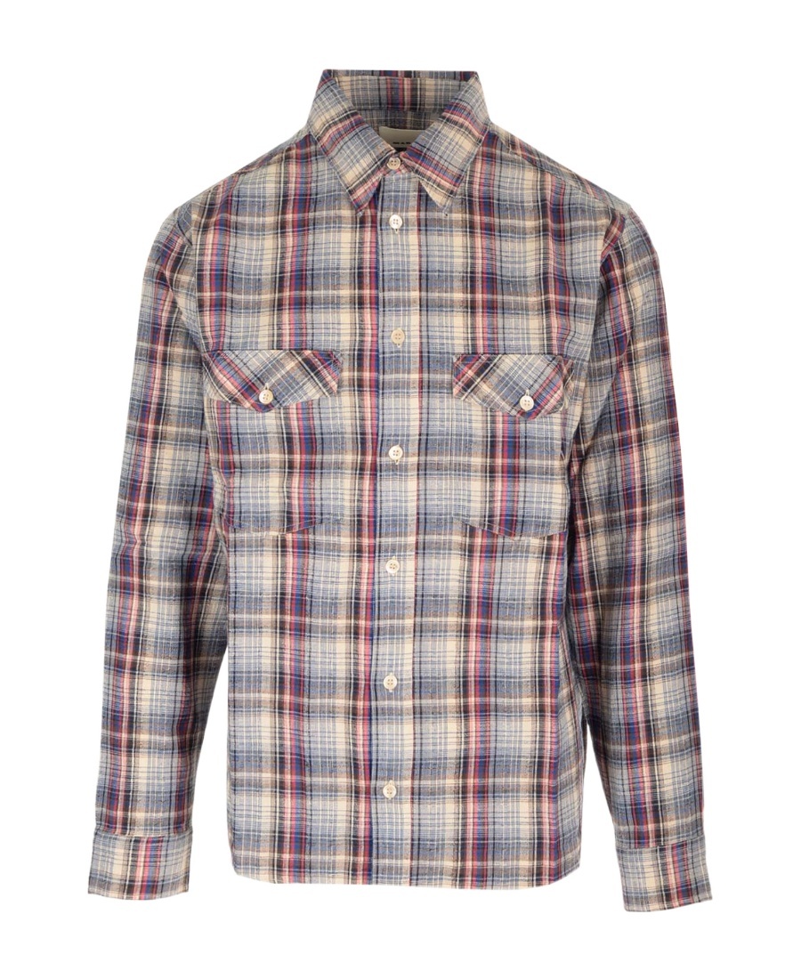 Isabel Marant Plaid Pattern Shirt With Button-down Collar In Multi