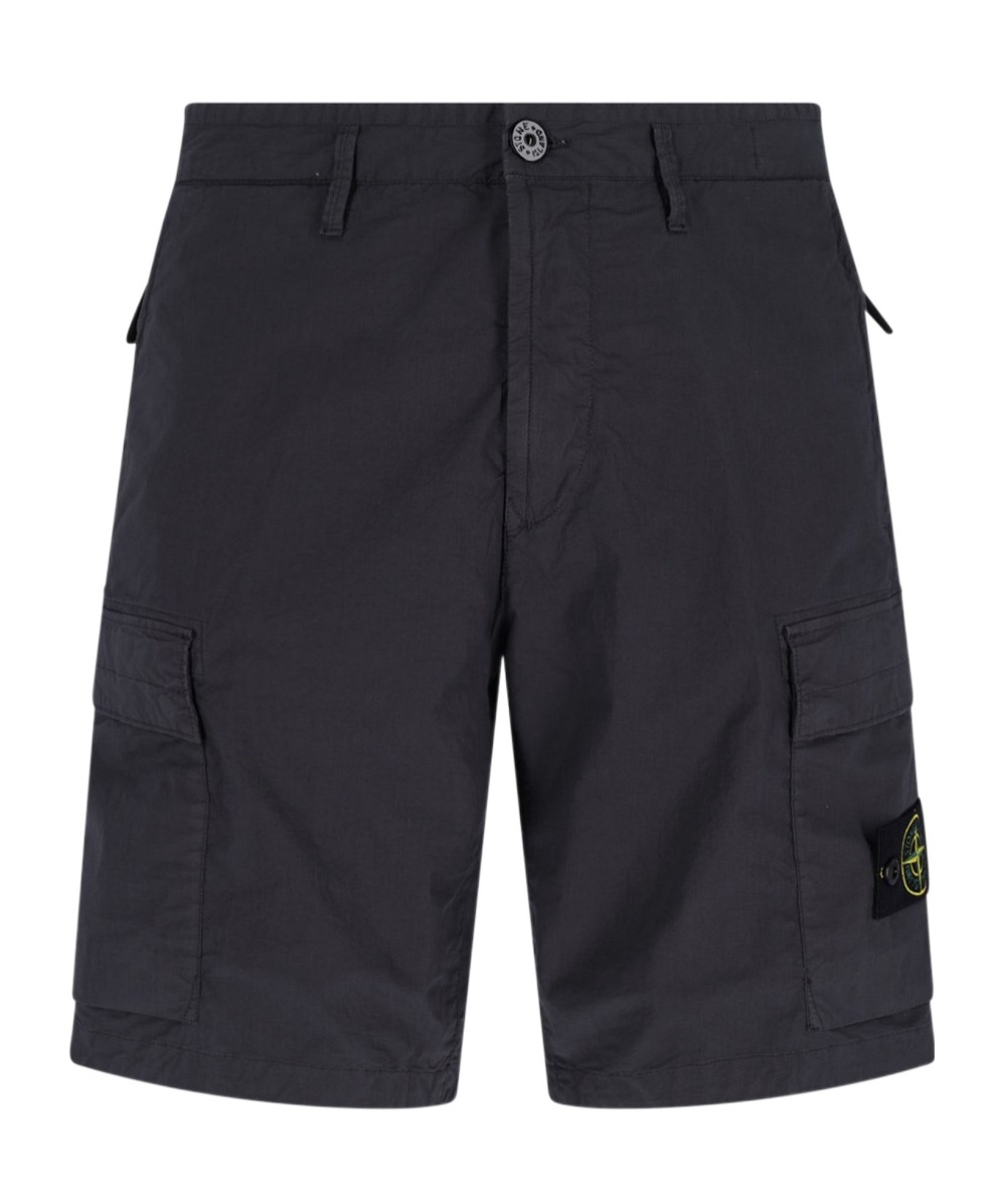 Stone Island Compass-badge Shorts In Black