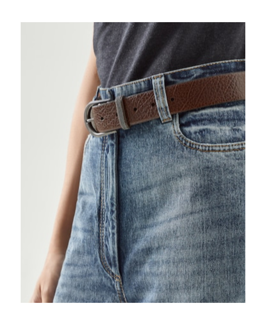 Brunello Cucinelli Grained Leather Belt In Multicolor