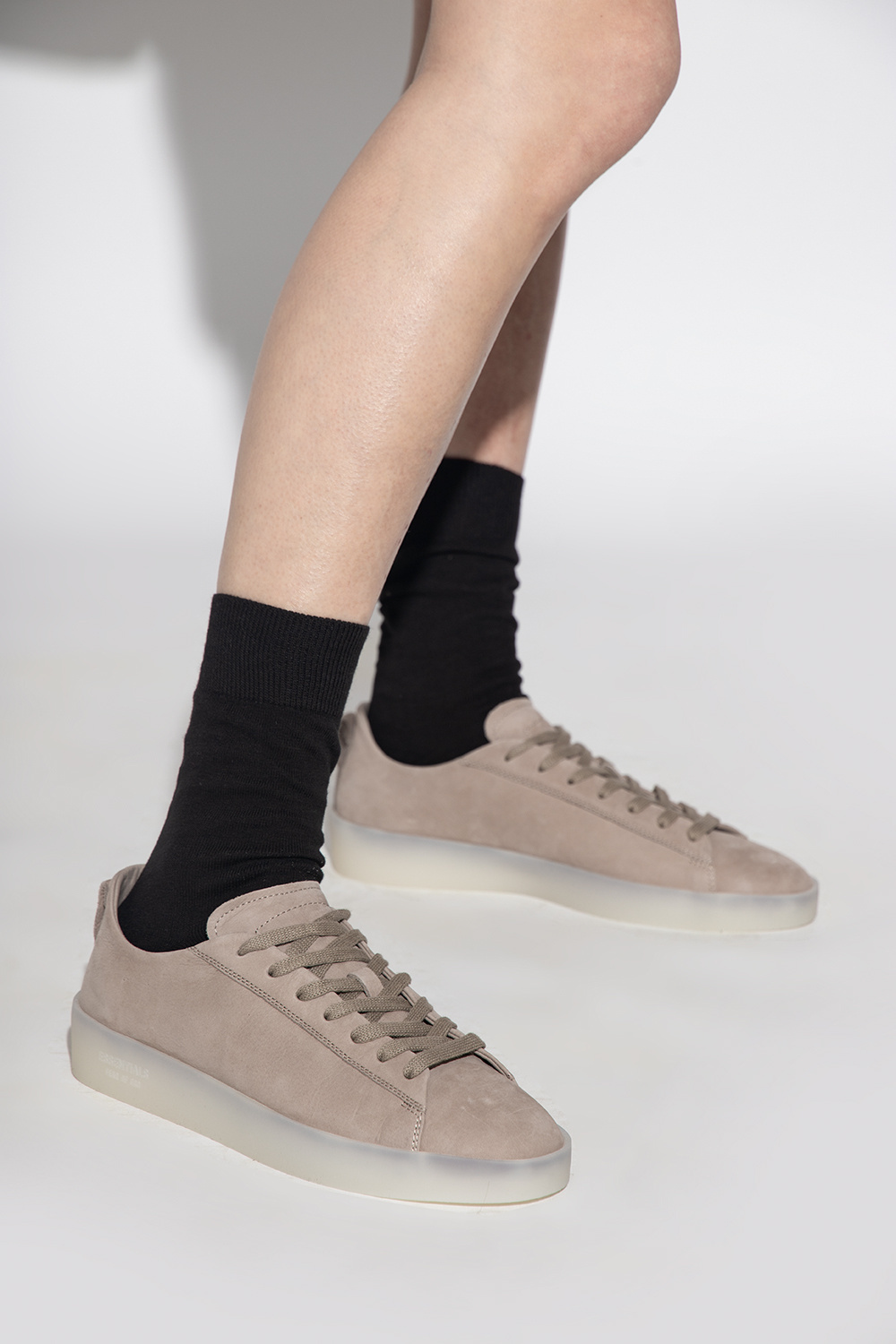 Essentials Round-headed Sneakers In Nude
