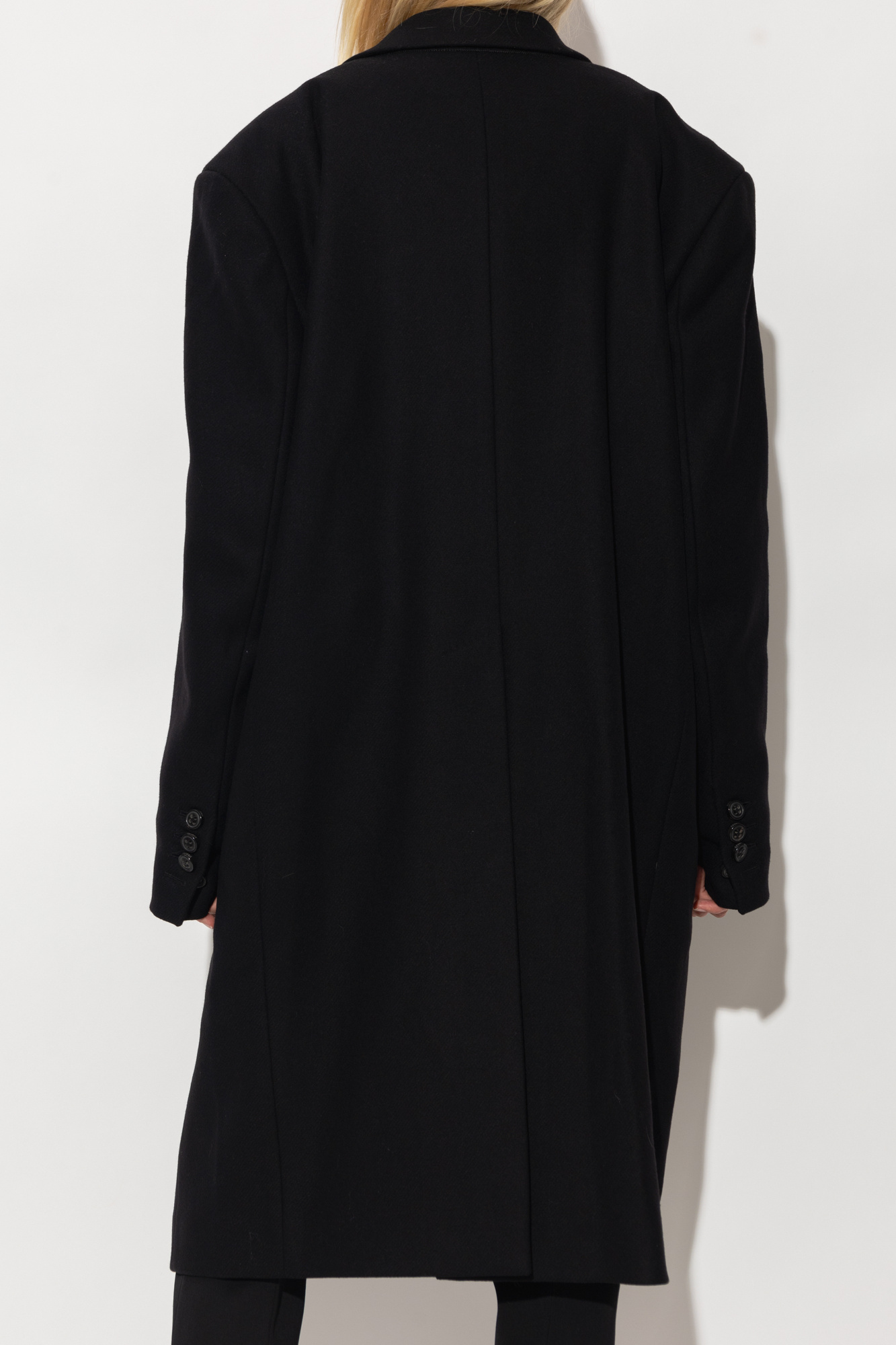 Dsquared2 Double-breasted Virgin Wool Coat In Black