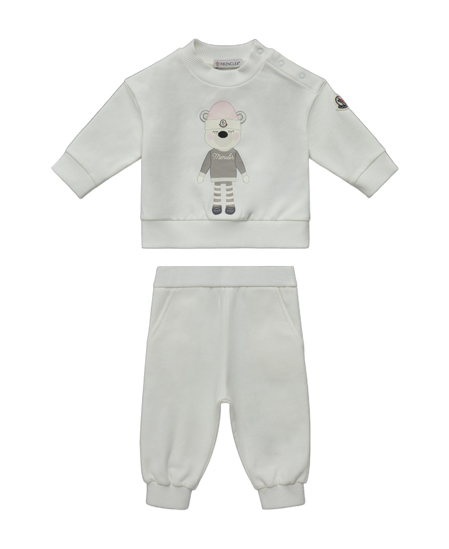 Moncler Teddy Bear-print Tracksuit Set In White