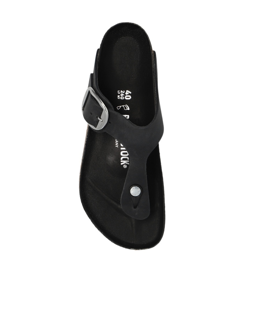 Birkenstock Gizeh Big Buckle 35mm Slides In Black