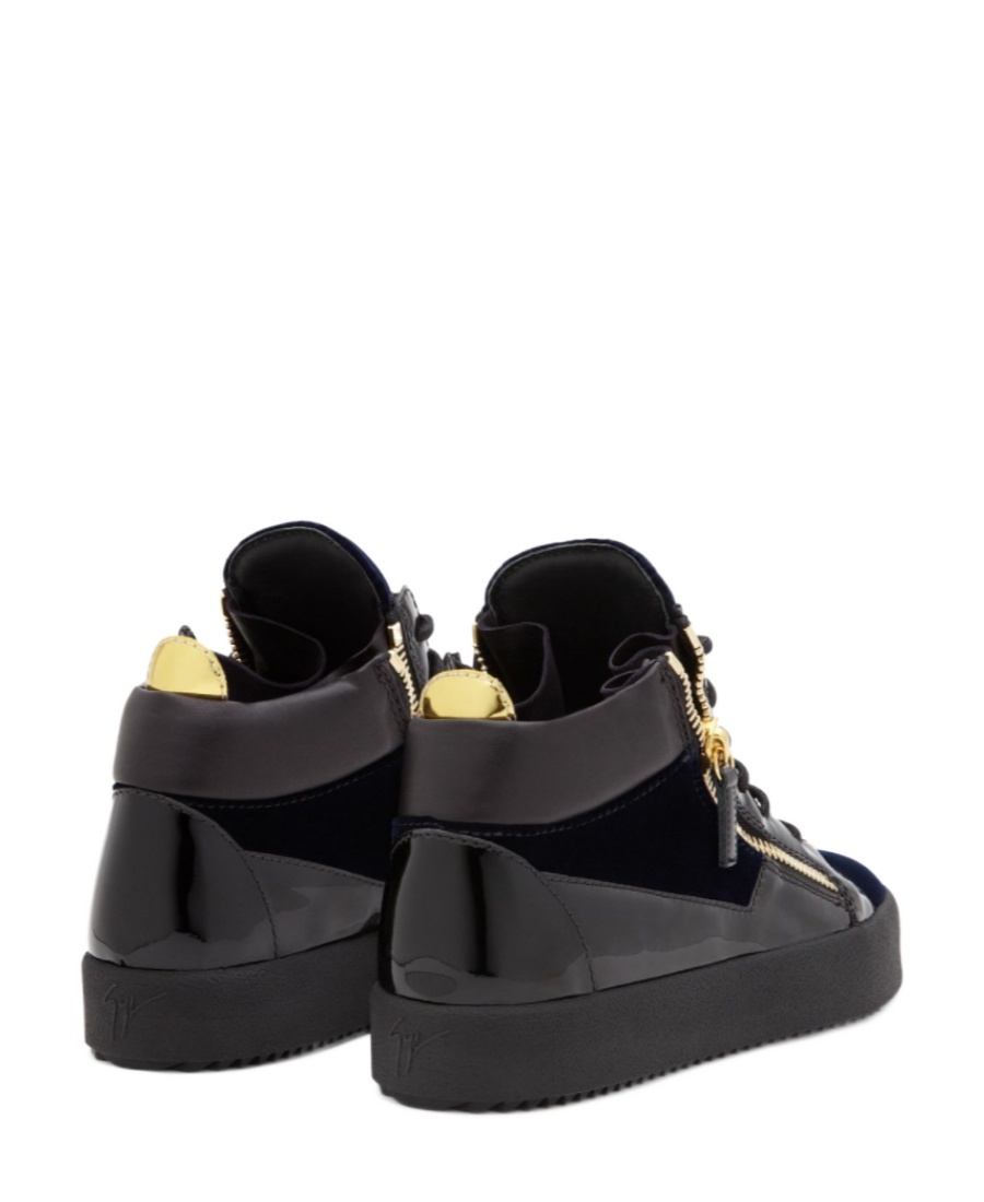 Giuseppe Zanotti Dark Blue High-top Board Shoes In Black