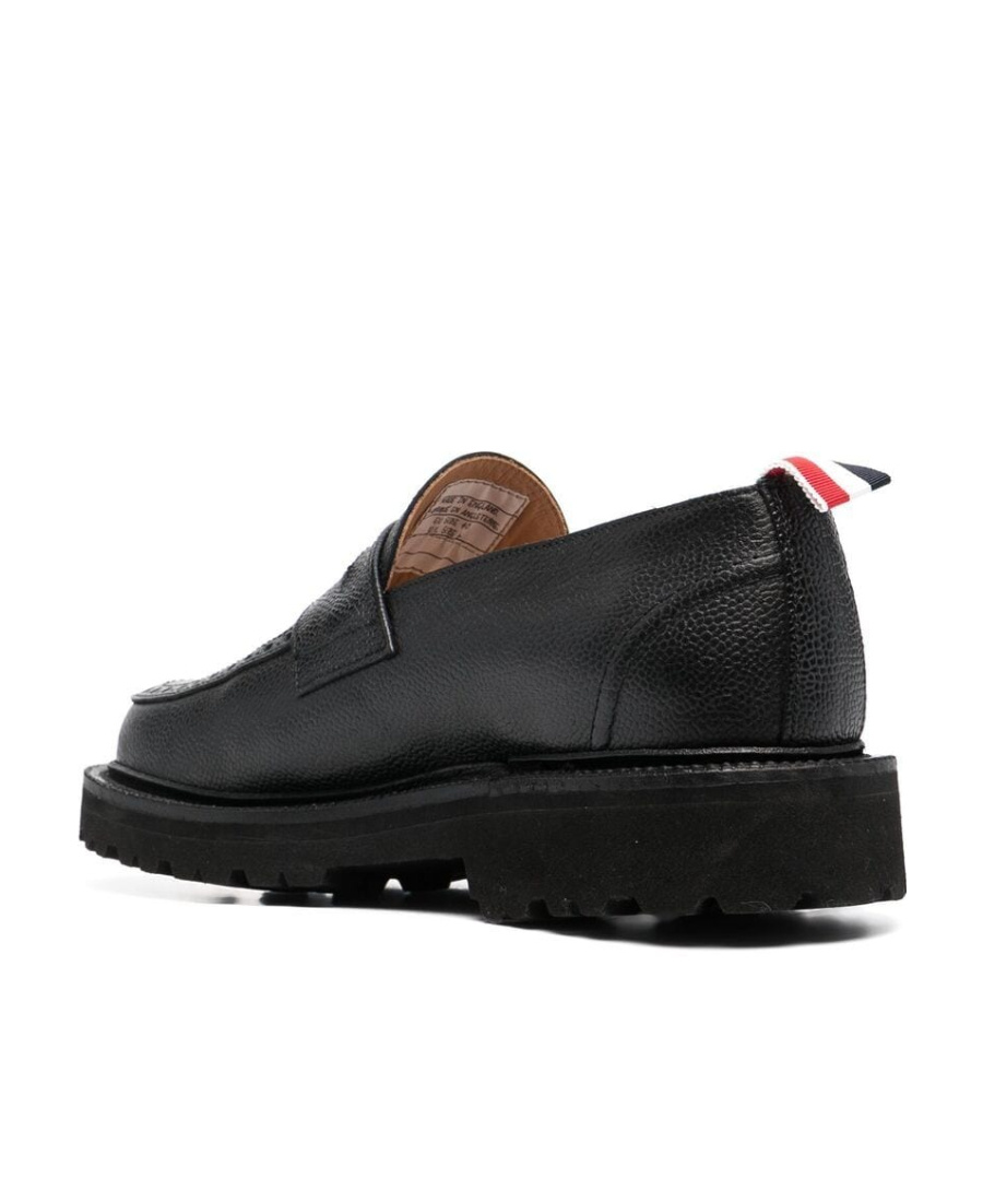 Thom Browne Black Commando Sole Penny Loafers In Black