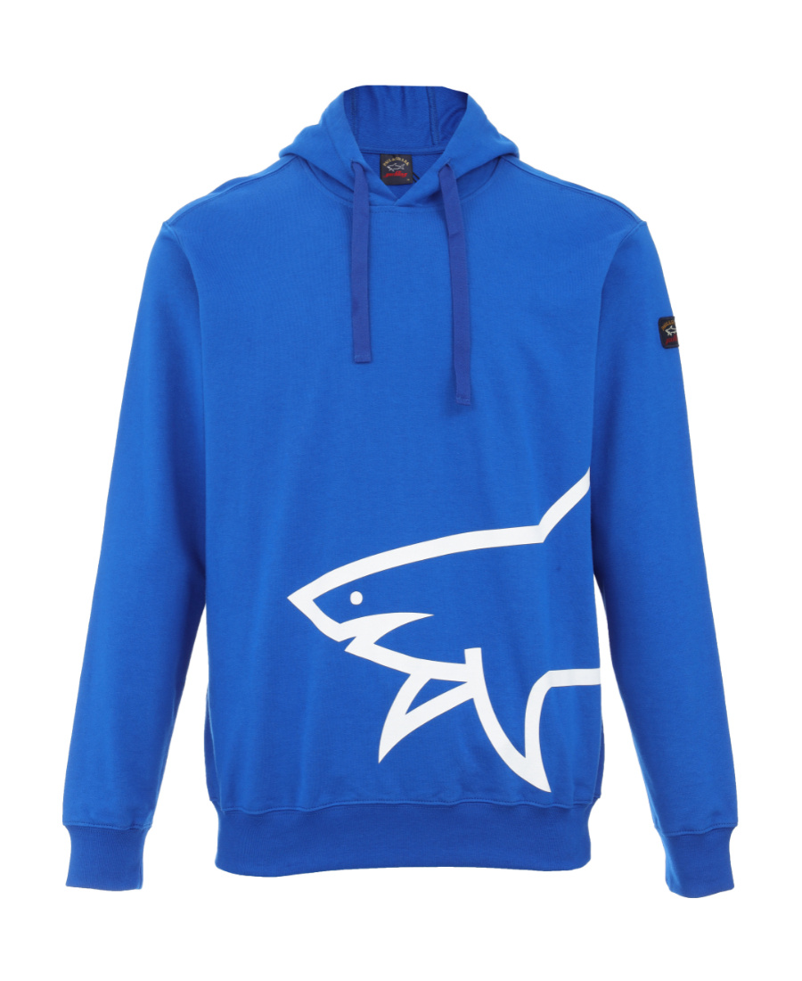 Paul & Shark Logo Details Hooded Hoodie In Blue
