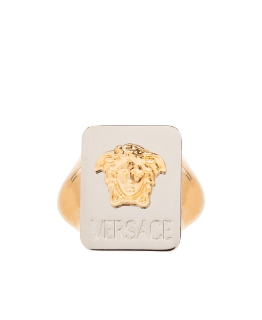 Versace Medusa Signet Ring In White